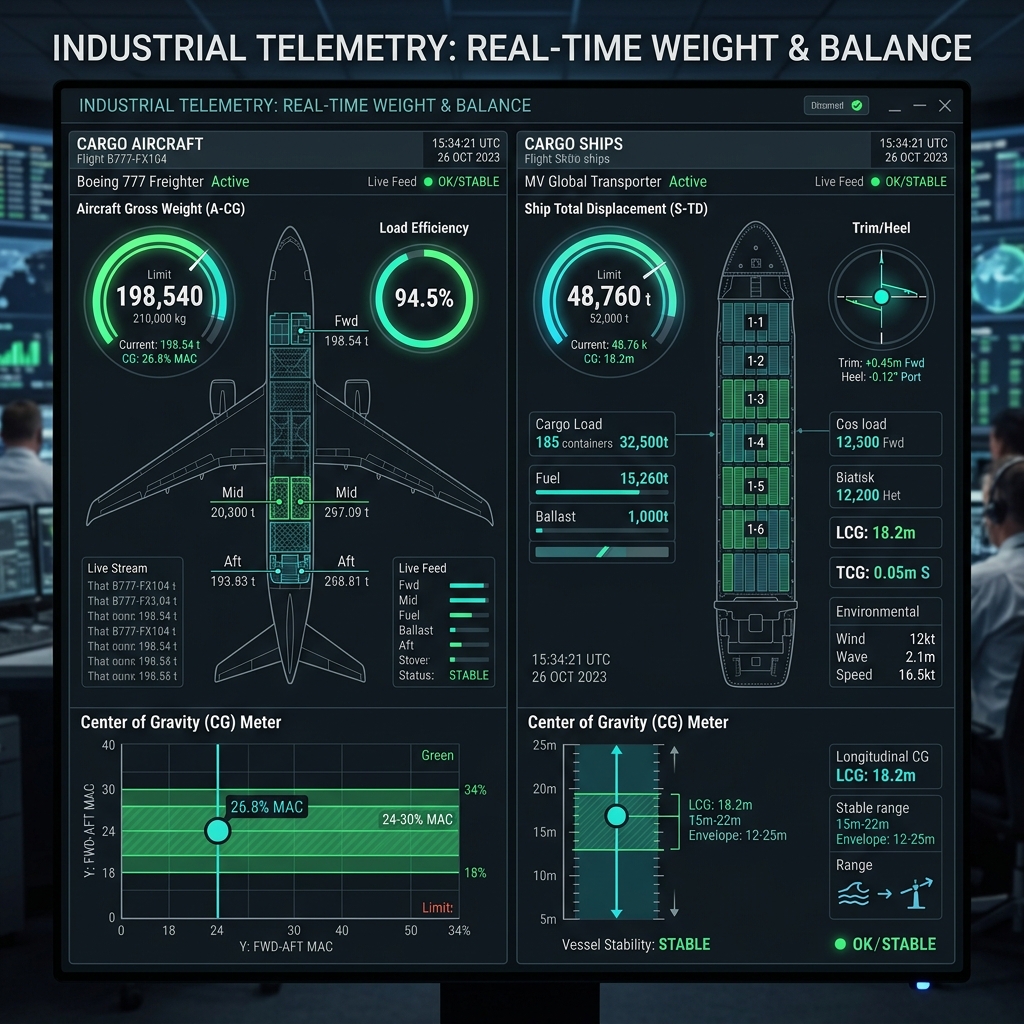 Peso y balance en tiempo real