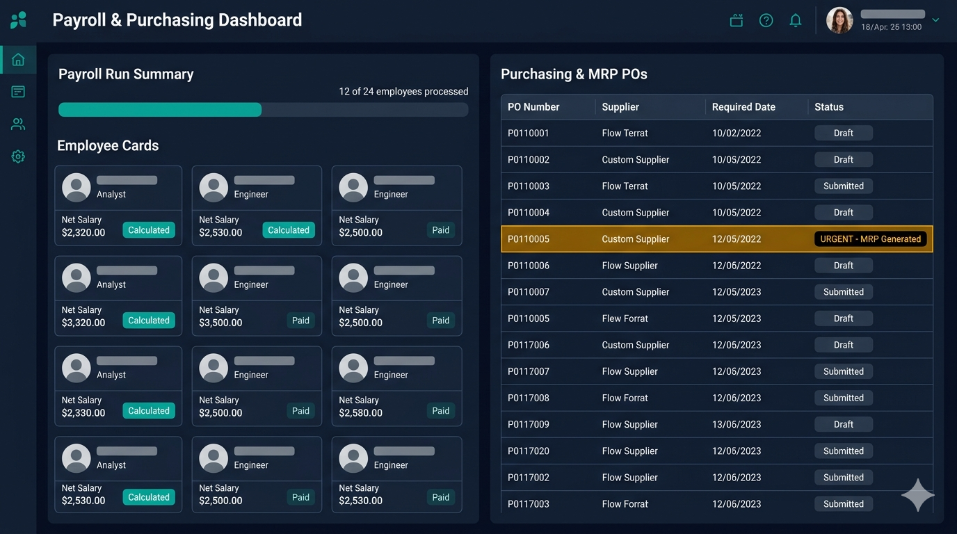 Módulo de liquidación de sueldos con conceptos configurables y recibos digitales