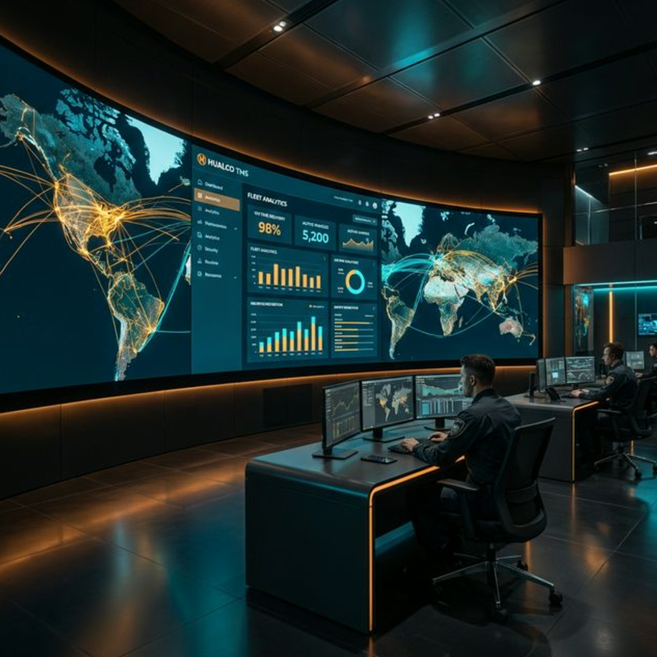 Panel de control de HUALCO TMS para gestión y ruteo de transporte