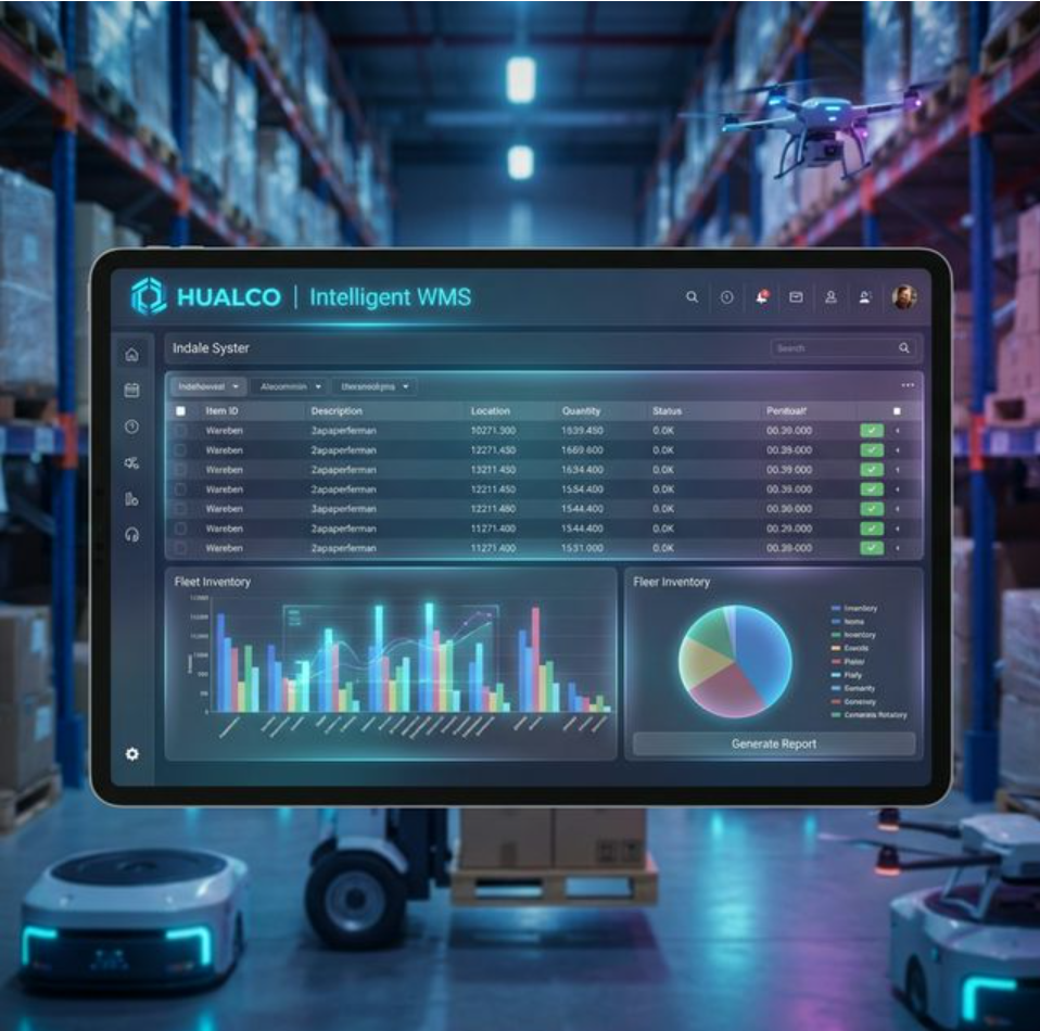Gemelo digital 3D del almacén con mapas de calor y control de inventario